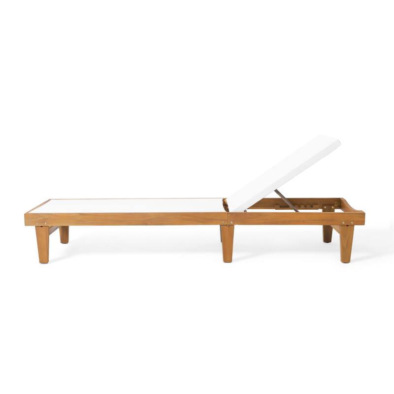 Christopher Knight Home Elodie Outdoor Chaise Lounge and Acacia Wood Side Table Set
