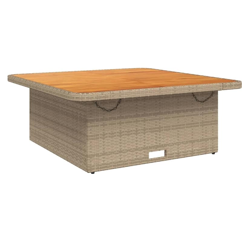 vidaXL Garden Table Beige and Brown - 43.3 x 43.3 x 28.0 in