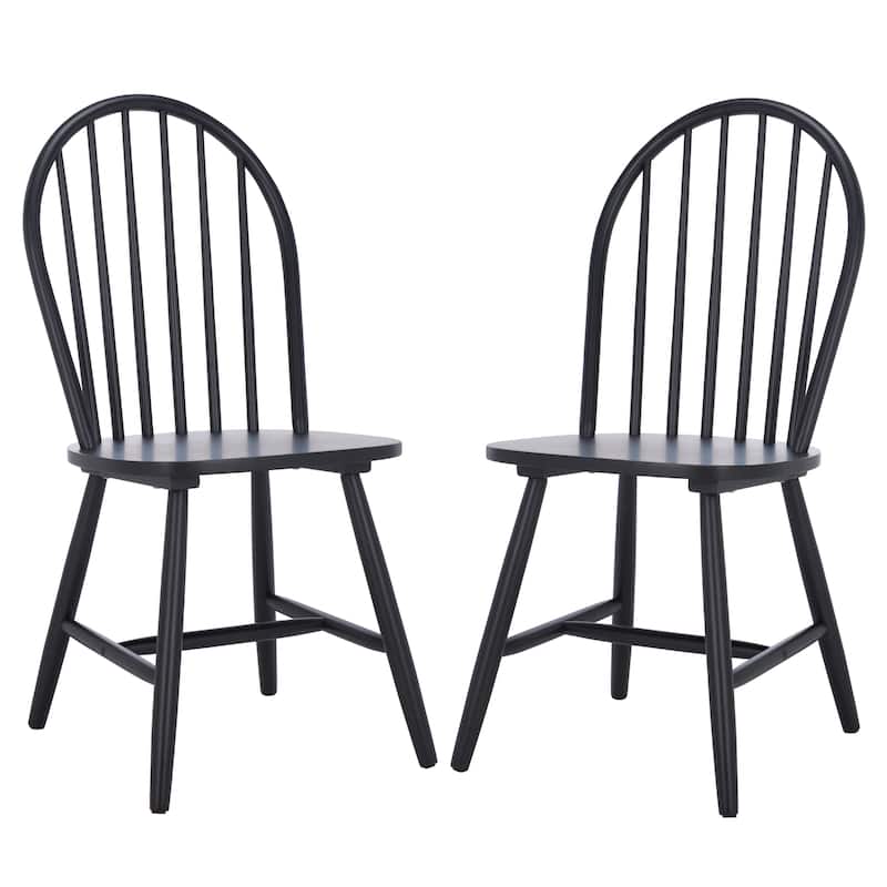 SAFAVIEH HOME Omaha Dining Chair (Set of 2) - 18"W x 18"D x 36"H - Black