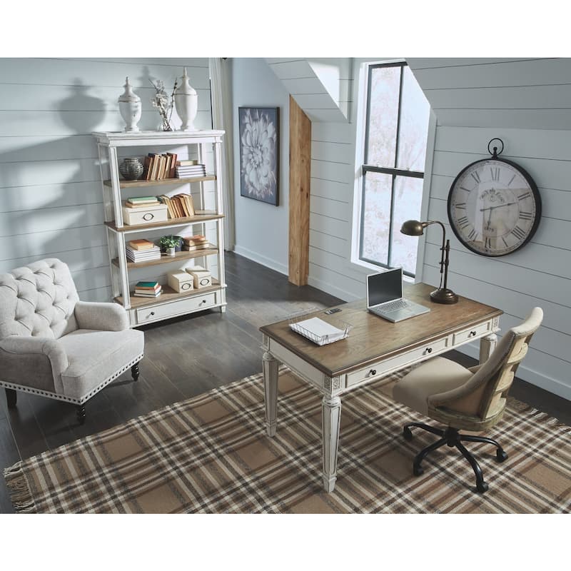 Signature Design by Ashley Realyn Casual Bookcase Two-tone - 45" W x 16" D x 74.5" H