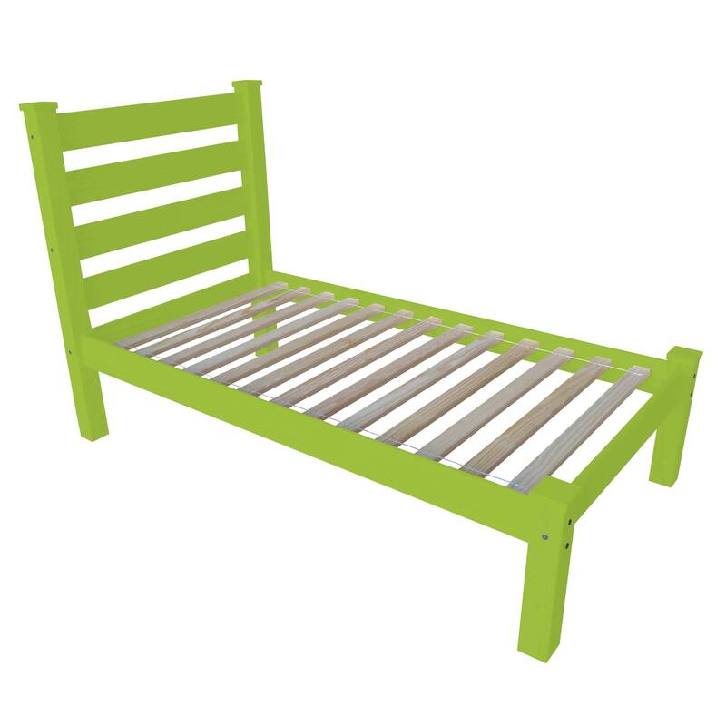 Homestead Unfinished Solid Pine Twin Platform Bed - LIME GREEN