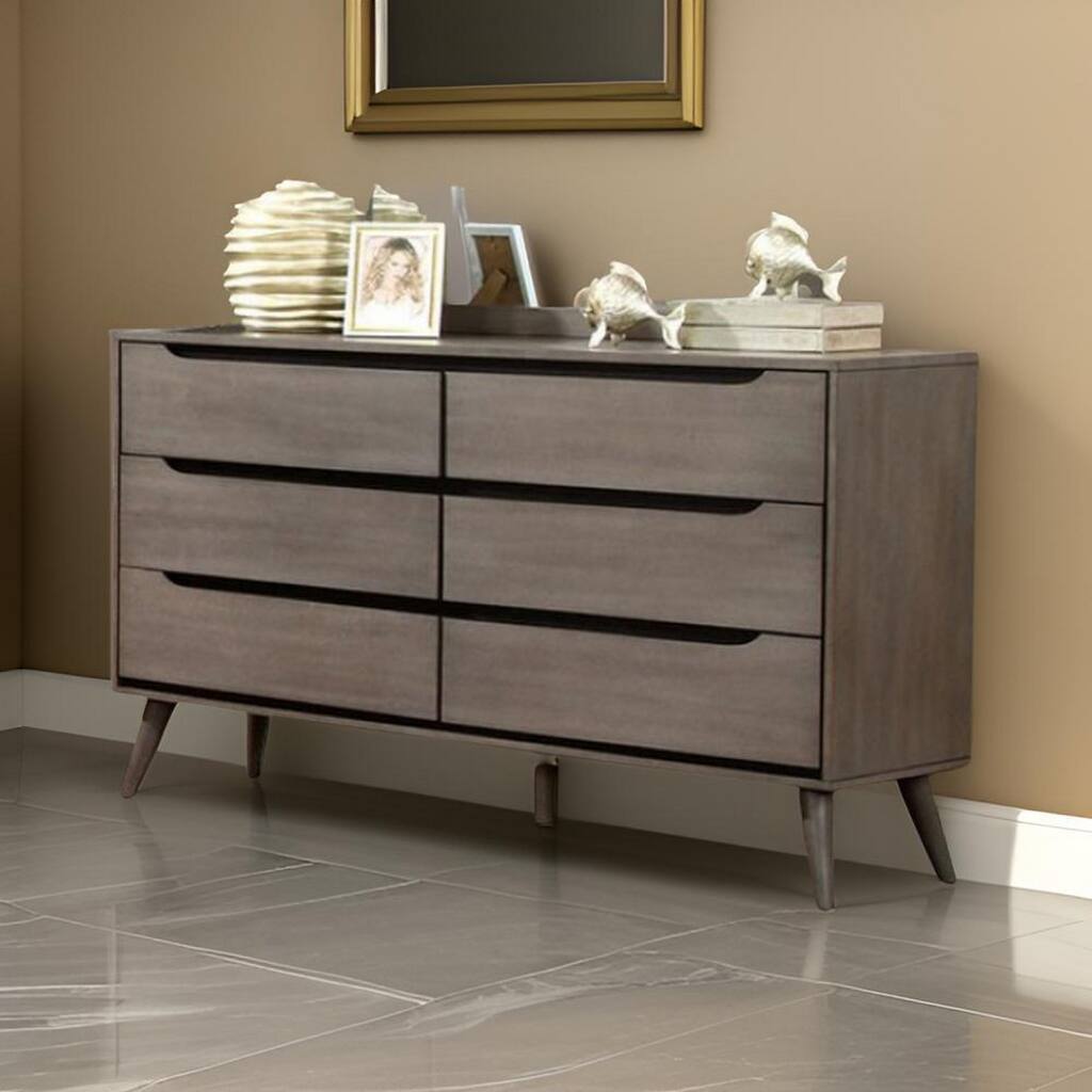 Splendiferously Modern Minimal Style Wooden Dresser, Gray Finish