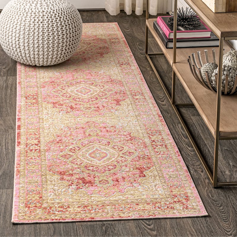 JONATHAN Y Lila Floral Medallion Area Rug