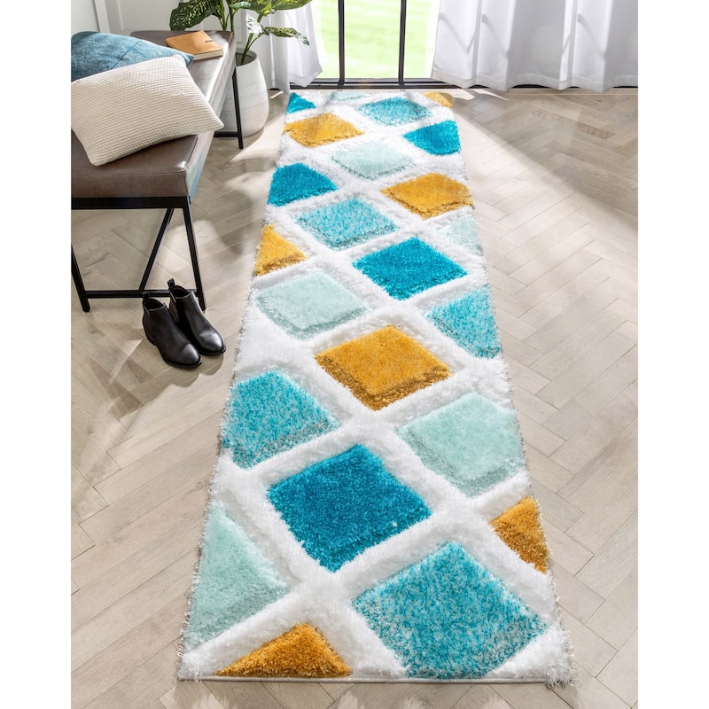 Well Woven San Francisco Posh Geometric Shag Area Rug