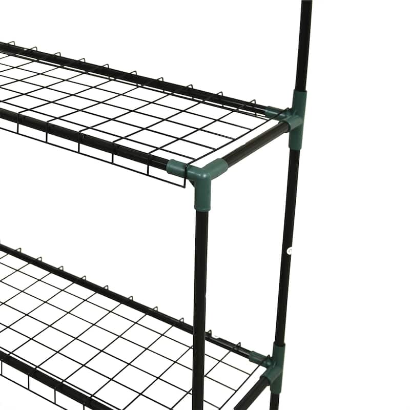 Portable Walk-in Green House , with 2 Tiers 8 Shelves Indoor and Outdoor Greenhouse for Garden/Patio/Backyard/Balcony