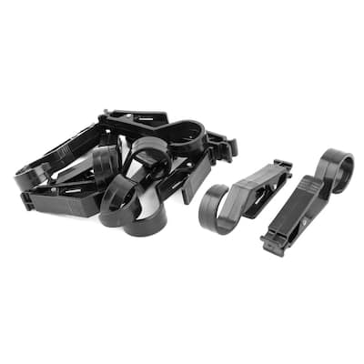 Plastic Clothes Towel Bag Hanging Hook Clip Clamp Hanger 10Pcs - Black,Silver - 4.4" x 1.8" x 0.7"(L*W*T)