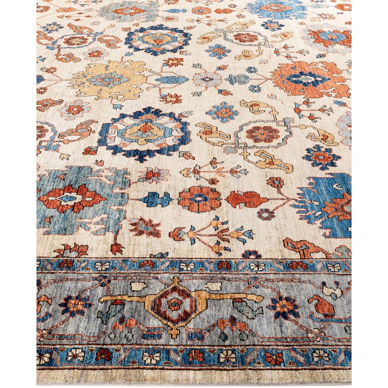 Serapi One-of-a-Kind Hand-Knotted Area Rug - Ivory - 10' 1" x 14' 0"