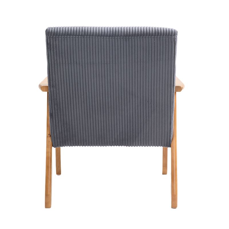 Corduroy Accent Chair,Solid Wood Armchair for Living Room