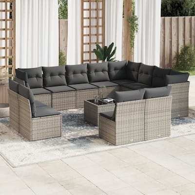 vidaXL Garden Sofa Set Grey - 21.7 x 21.7 x 14.6