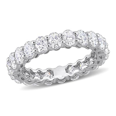 Miadora 3 1/3ct DEW Oval Cut Created Moissanite Eternity Ring in 14k White Gold