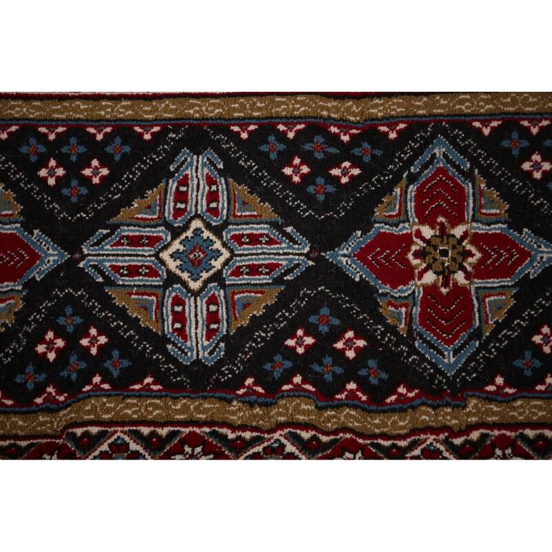 Geometric Red Kashan Turkish Rug Machine Made Carpet - 9'9" x 13'3"