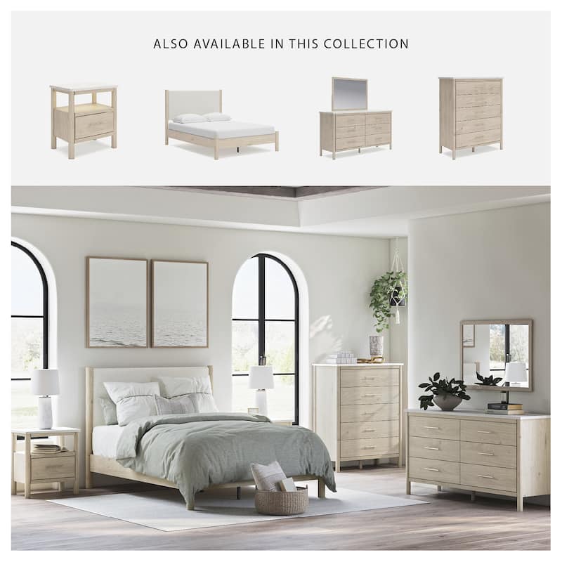 Signature Design by Ashley Cadmori Upholstered Panel Platform Bed