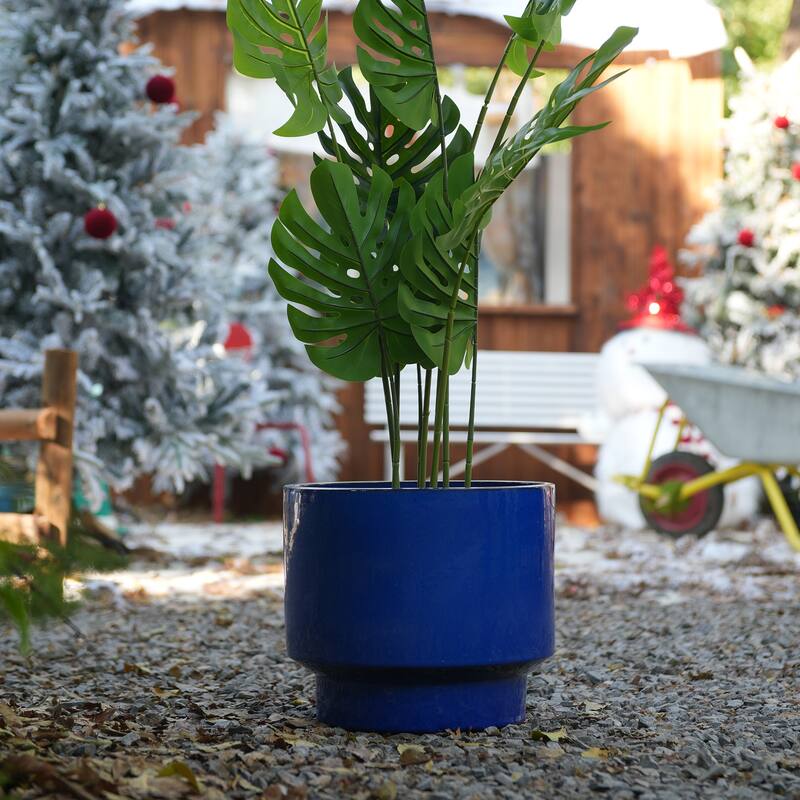 Handmade Indoor/Outdoor Ceramic Planter Set with Earthy Glossy Finish