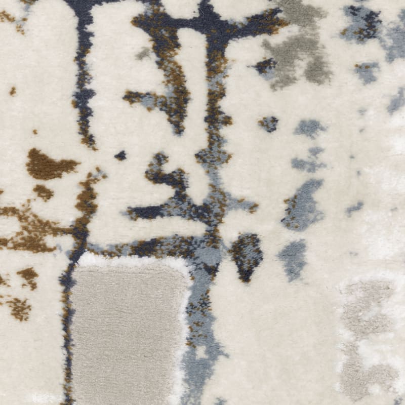 Style Haven Emery Industrial Abstract Grey/ Blue Mixed-Pile Area Rug