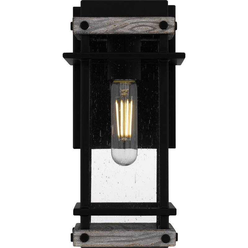 Matte Black One Light Outdoor Wall Mount from the Strader Collection