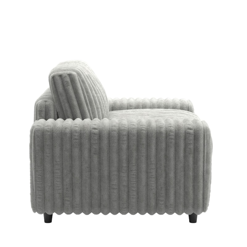 Veyron Furry Channel Fabric Down-filled Chair by iNSPIRE Q Modern