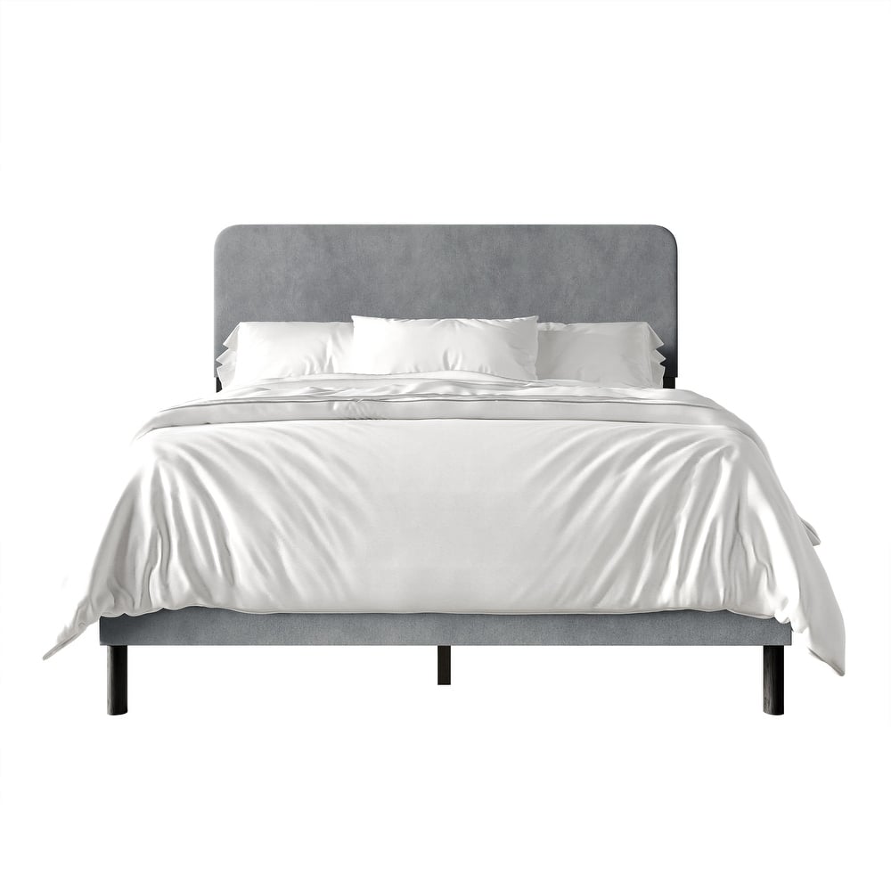 CraftPorch Minimalist Velvet Upholstered Bed