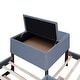preview thumbnail 6 of 14, L-Shaped Twin Platform Bed with Trundle, Drawers, and Desk, Solid Wood Frame, Grey