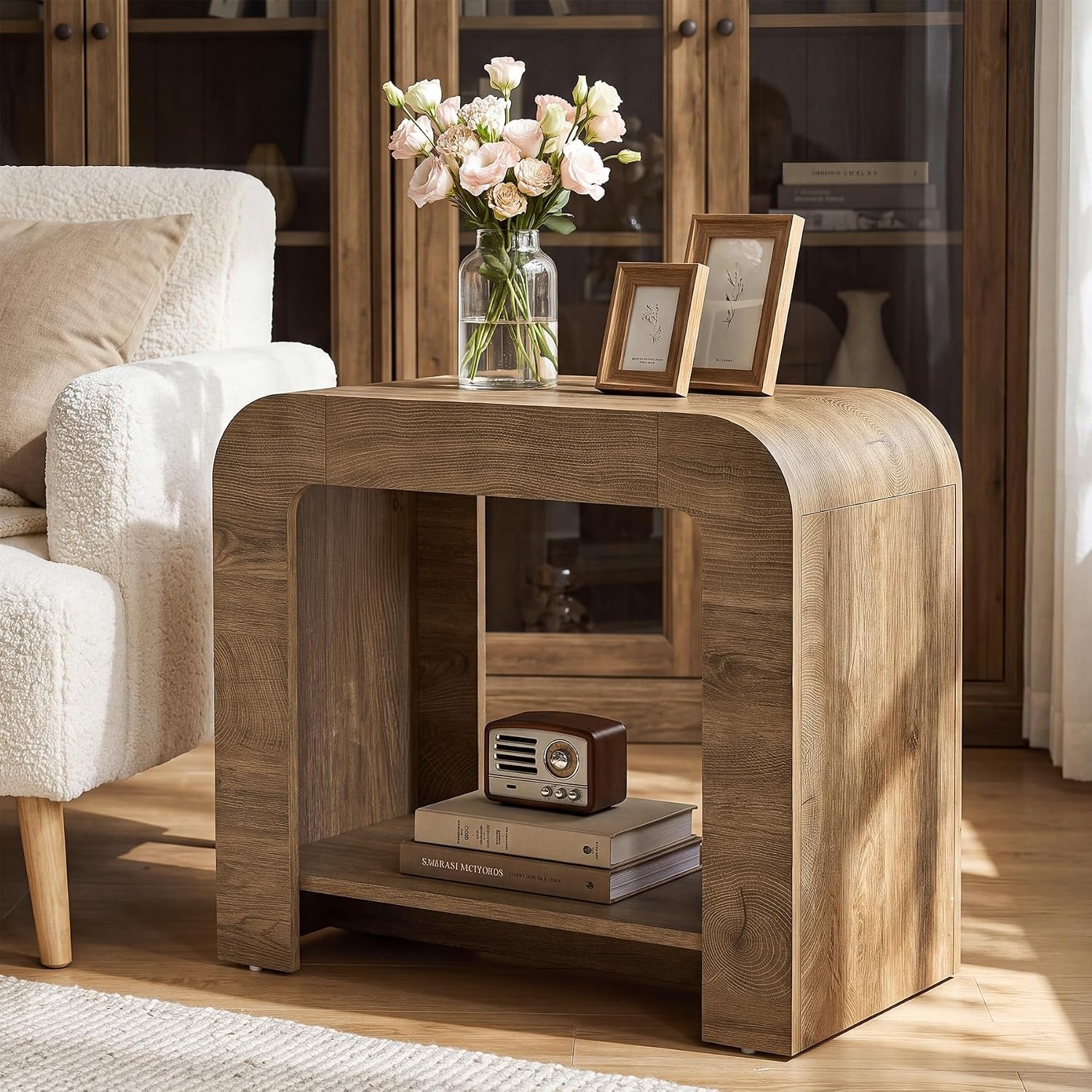 End Table Set of 2, 2-Tier Farmhouse Side Tables