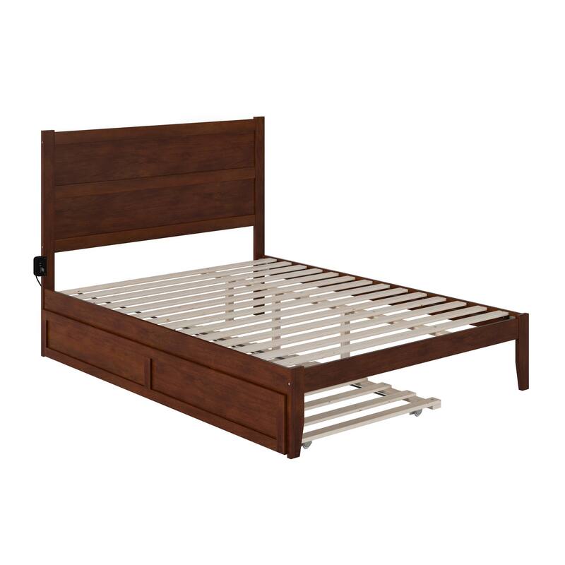 NoHo Queen Bed with Twin XL Trundle in Walnut