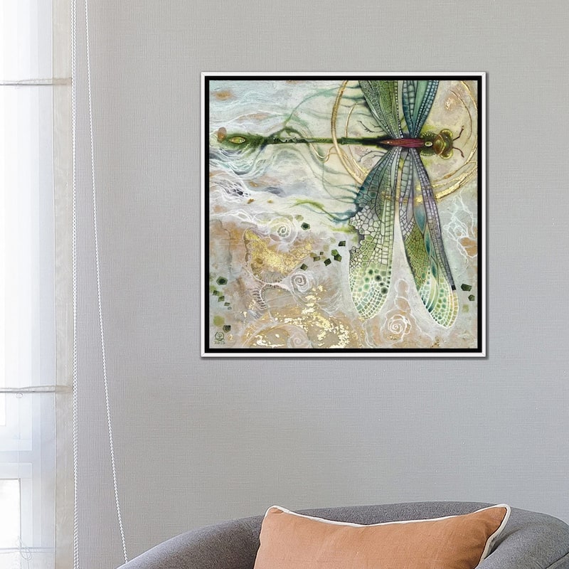 iCanvas "Damsel Fly II" by Stephanie Law Framed Canvas Print