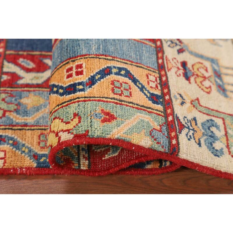 Tribal Kazak Oriental Accent Rug Hand-Knotted Wool Carpet - 2'9" x 4'1"