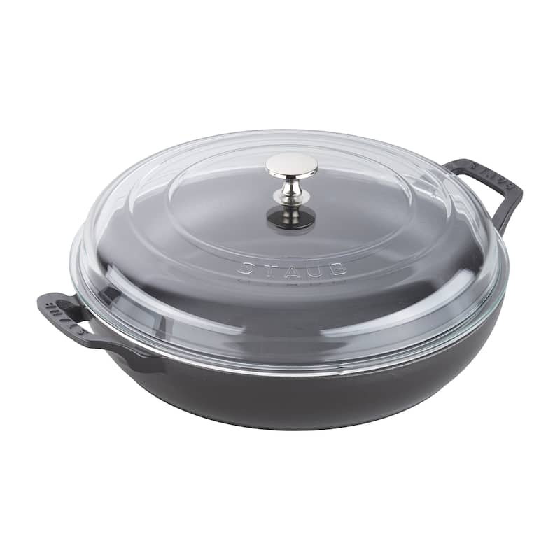 STAUB Cast Iron 3.5-qt Braiser with Glass Lid