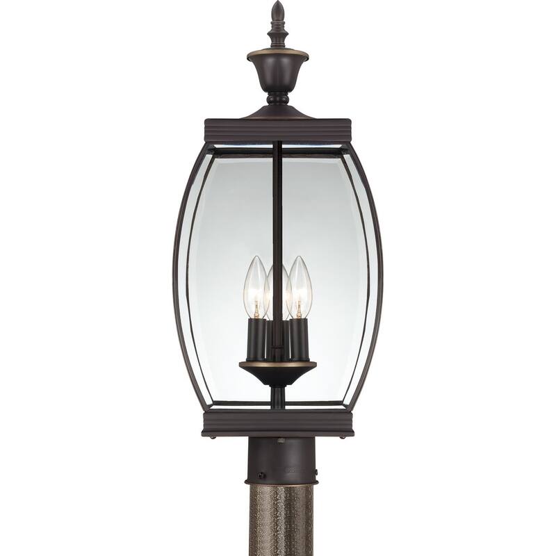 Oasis 3-Light Outdoor Post Lantern in Medici Bronze