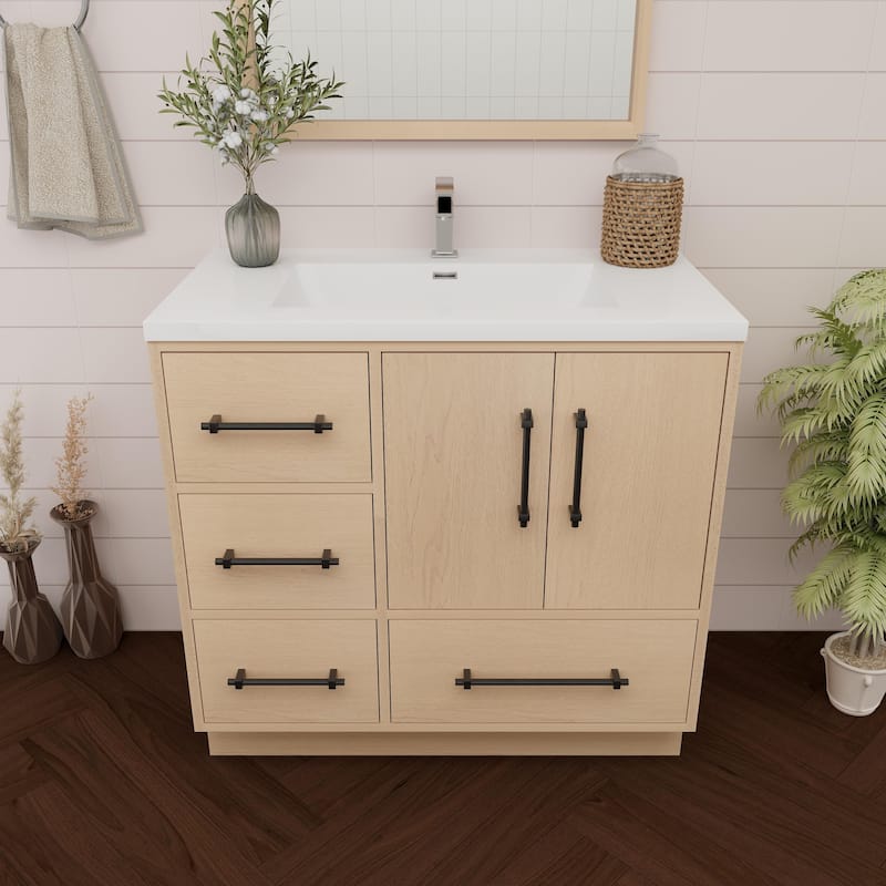 Victoria 36'' L Drawer Freestanding Vanity with Acrylic Sink - 35.5
