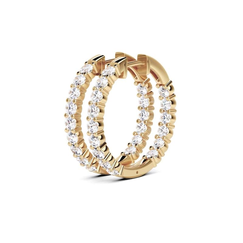 Vault Classics 2.50ct TW Natural Diamond Hoop Earrings (I VS2) - Yellow