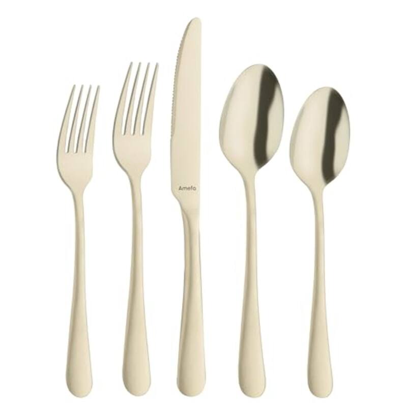Amefa Austin 20 Piece Flatware Set - 4.5" L x 10" W x 3.5" H - Champagne