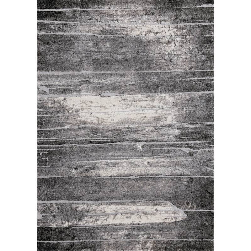 Melbourne Collection - Grey/Cream Distressed Rug