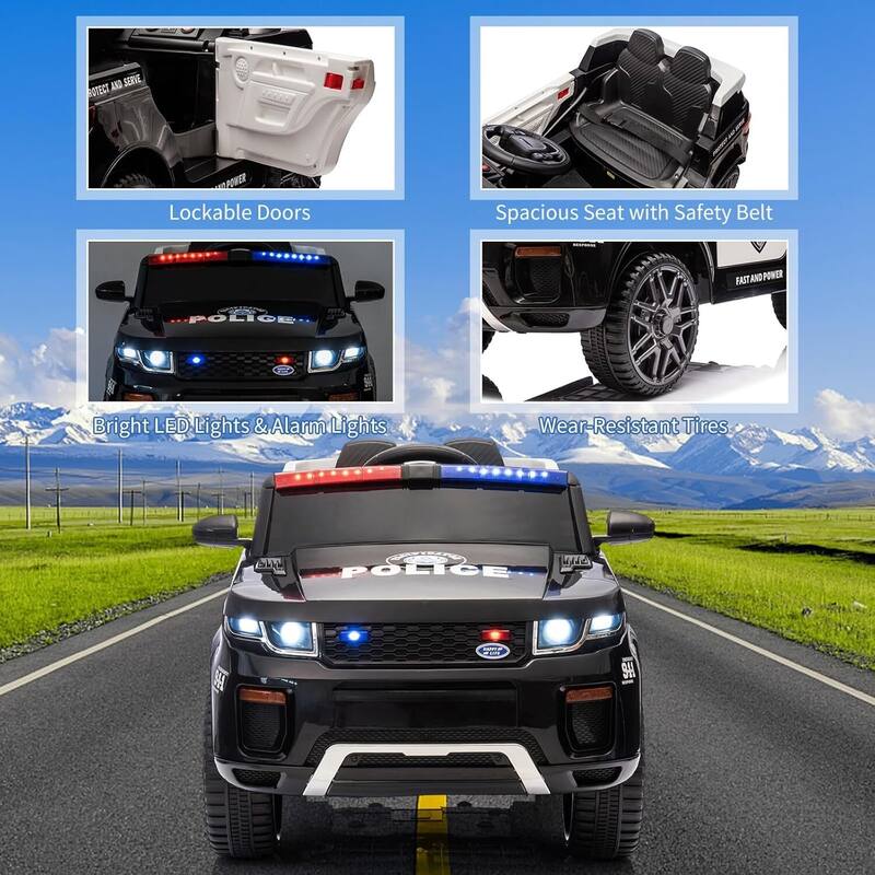 12V Kids Ride on Police Car Toy with Remote Control for Kids Best Gifts
