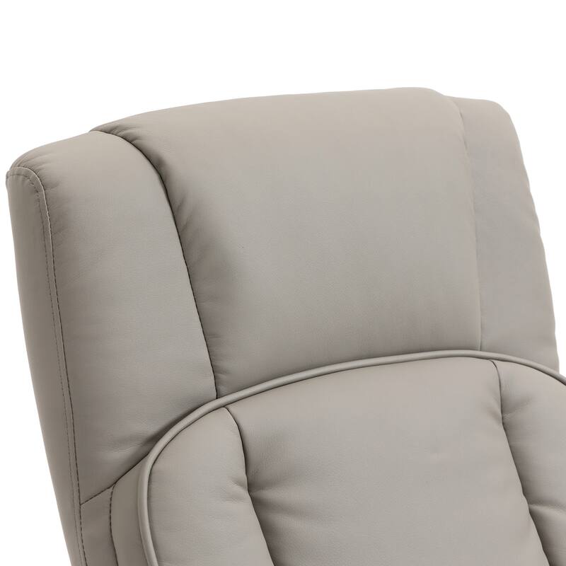 Grey Modern 30" High Back Upholstered 360° Swivel Recliner Chair with Ottoman
