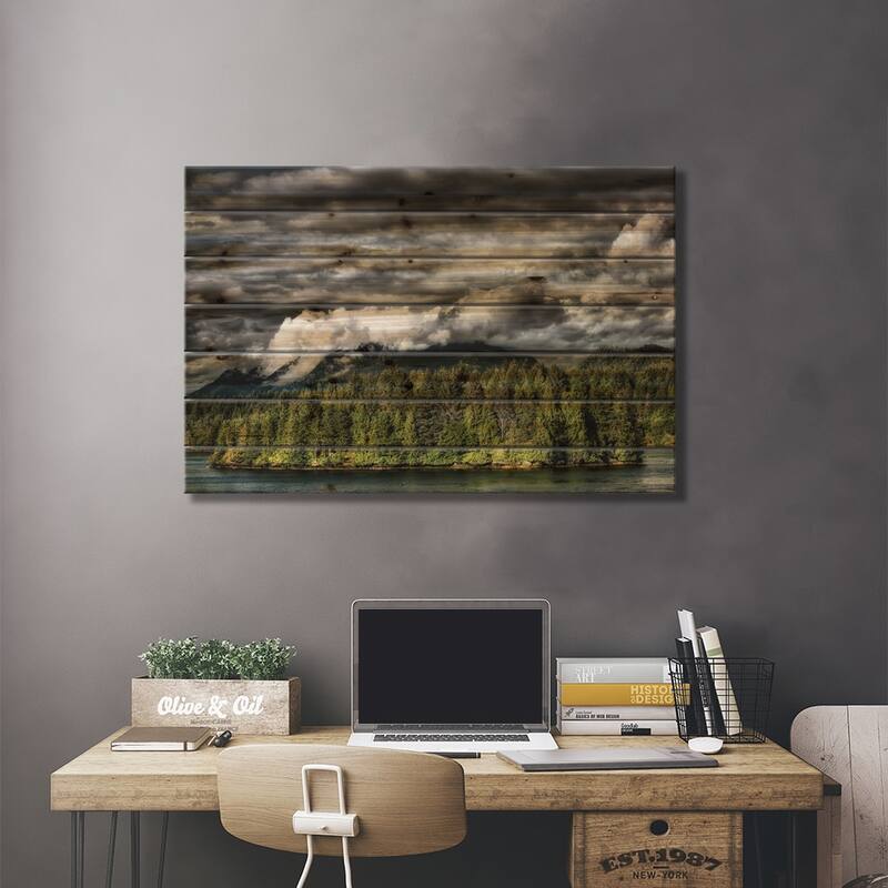 Tofino Storm Print On Wood by MScottPhotography - Multi-Color
