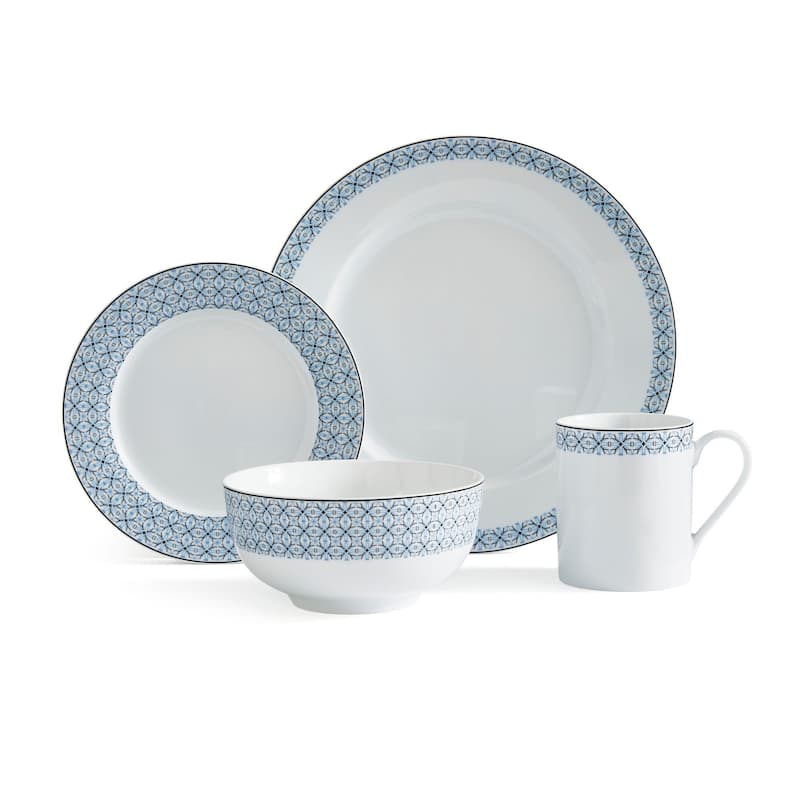 Portmeirion Home Mallorca 16 Piece Porcelain Dinnerware Set - Service for 4