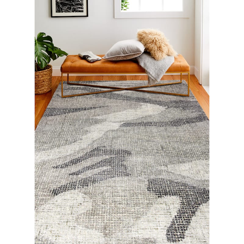 Bashian Laban Aqua Contemporary Area Rug