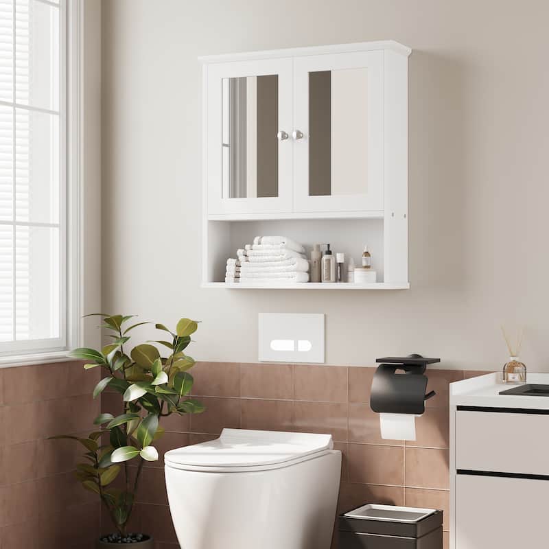 Futzca Bathroom Cabinet with Mirror, Wall Medicine Cabinet with Shelf