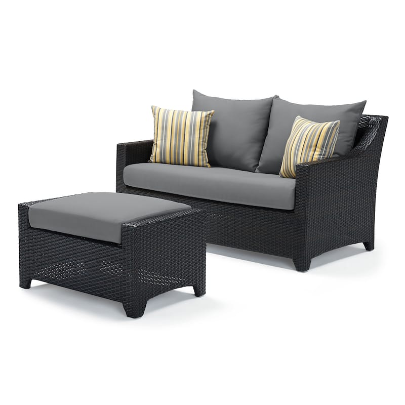 Deco 5 Piece Sunbrella Outdoor Patio Love & Club Seating Set
