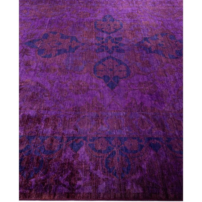 Overdyed One-of-a-Kind Hand-Knotted Area Rug - Purple - 8' 1" x 9' 10"