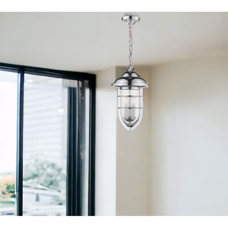 HomeRoots Dylan 3-Light Chrome Hanging Lantern - 10' X '18.5' X '10 - 10' X '18.5' X '10