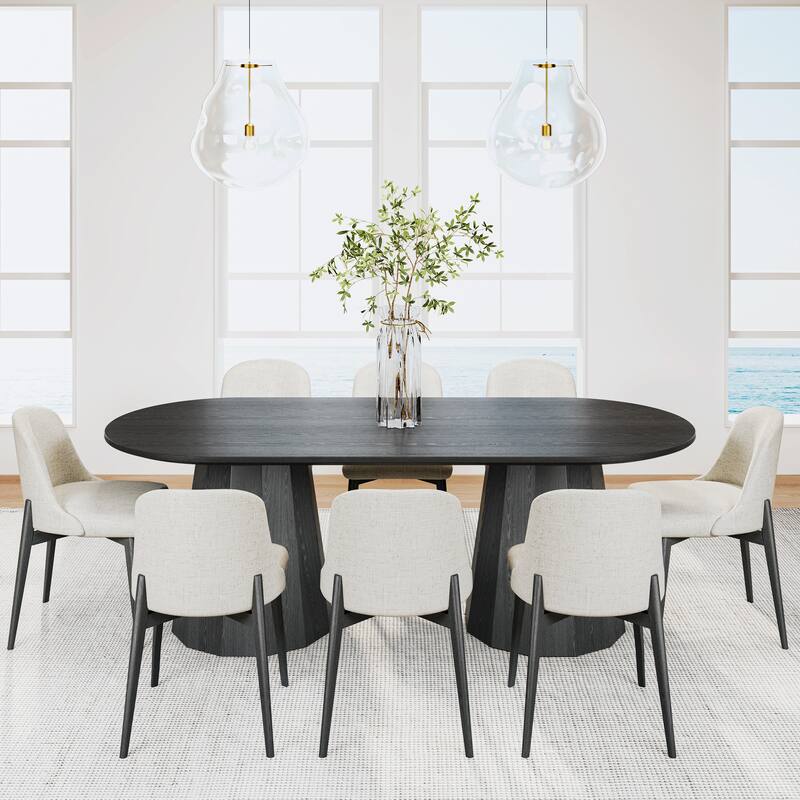 86" Double Pedestal Solid Wood Dining Table