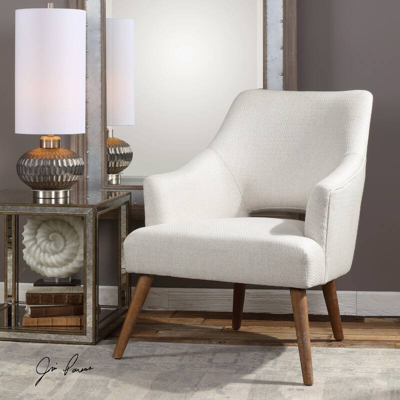 Uttermost Dree 26 1/2 Inch Wide Wood Frame Accent Chair with Fabric