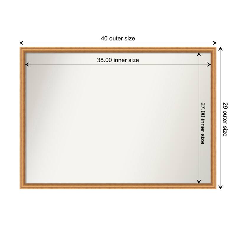 Salon Scoop Non-Beveled Wood Framed Wall Mirror - Salon Scoop Copper - Glass Size 38x27