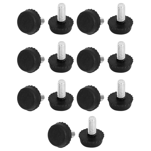 14Pcs 6x12mm Male Thread Levelling Foot Glide Protector for Furniture -  Black,Silver Tone - 0.67 x 0.75(D*H) - Bed Bath & Beyond - 33903645