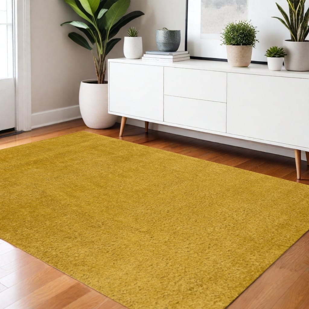 HomeRoots Solid Color Modern Rectangle Area Rug - 4' X 6'