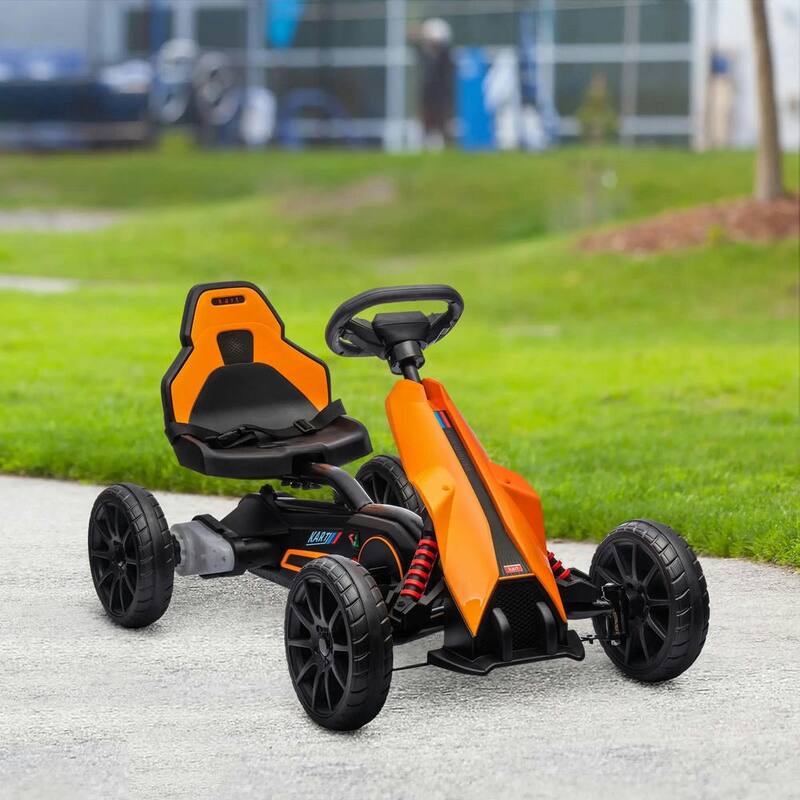 12V Electric Go Kart for Kids with Adjustable Speed, Orange
