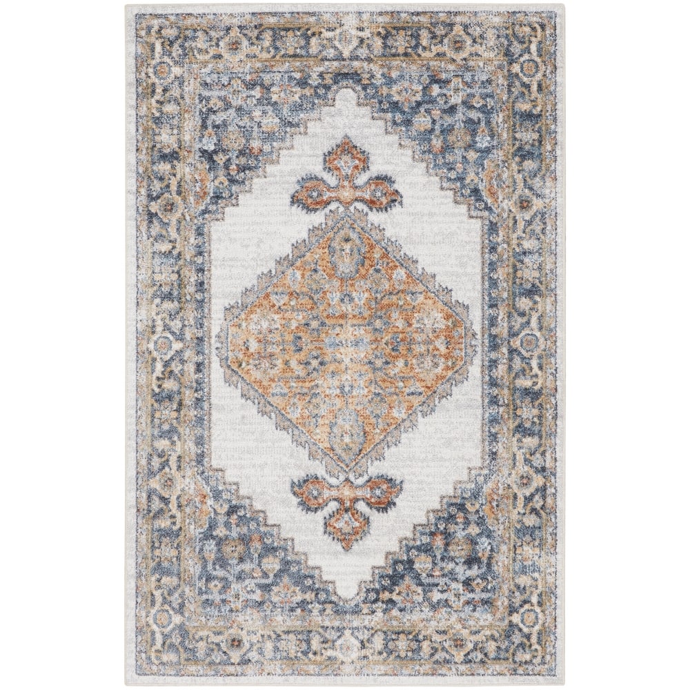 Nourison Abby Machine Washable Indoor only Persian Distressed Area Rug