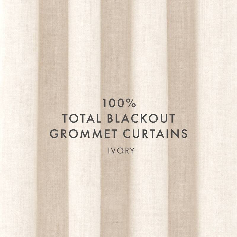Becky Cameron Set of 2 Linen Blend Energy Saving Blackout Grommet Curtains
