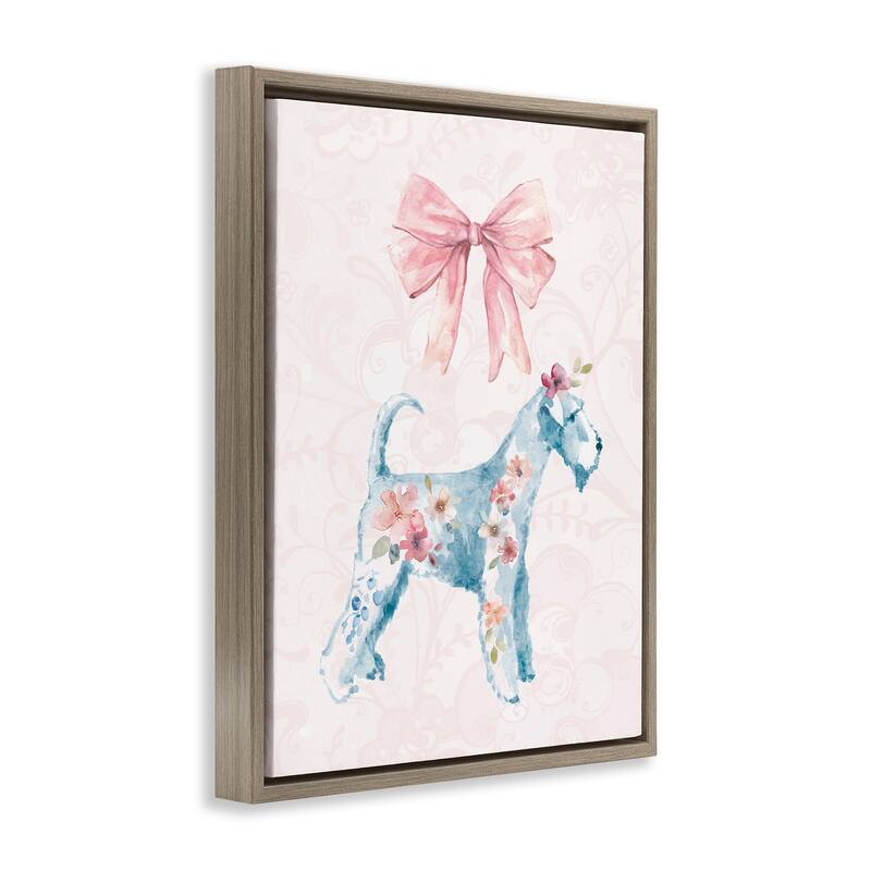 Stupell Pastel Dog Glam Details Framed Floater Canvas Wall Art Design By Carol Robinson